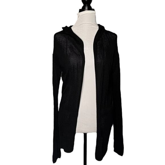 Lululemon Still Movement Wrap Open Cardigan Black Size 8 - Picture 2 of 11